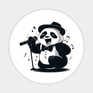 An Antropomorphic Cute Panda Jazz Singer Magnet